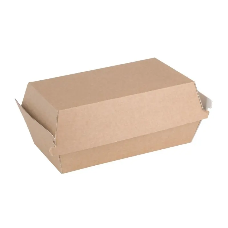 Composteerbare Hamburgerdozen Kraft - 204x107x(H)82mm - 100 Stuks Must-Have