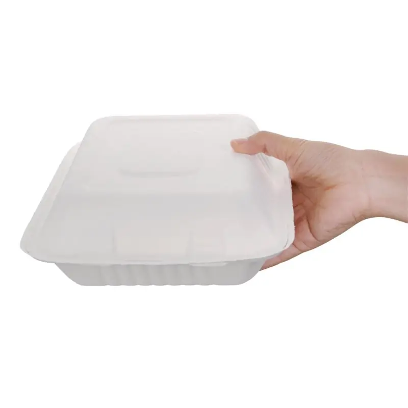 Composteerbare Voedseldozen - Bagasse 3-Vaks - 200 Stuks Weekendaanbieding