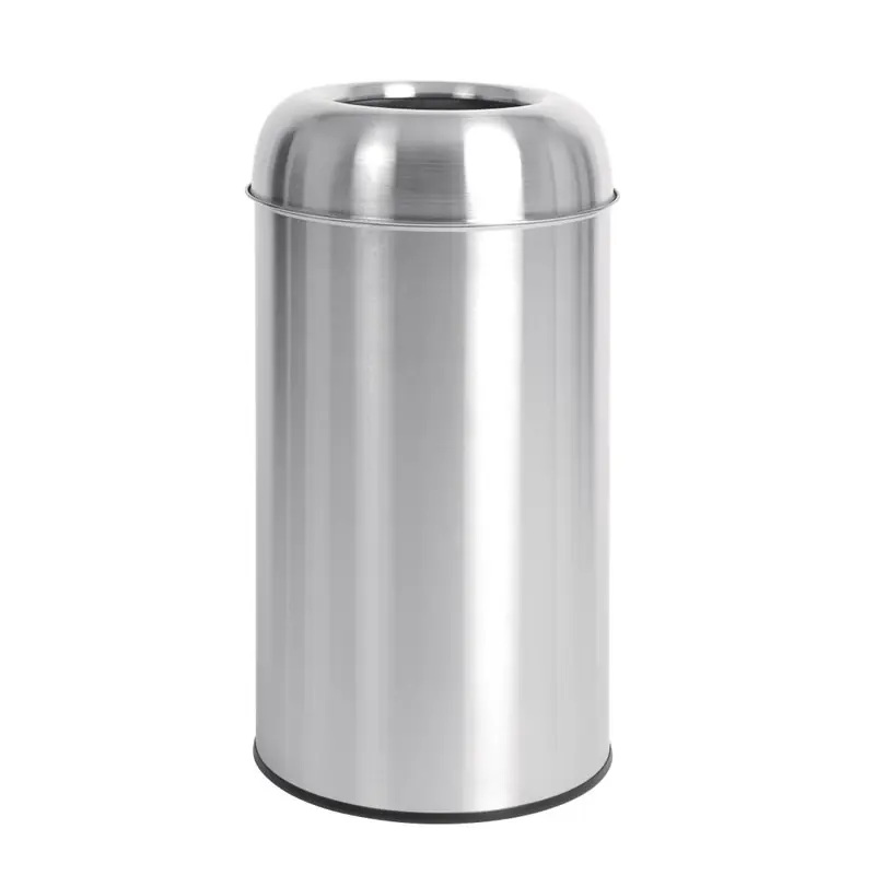 Uitverkoop Bolero RVS bullet afvalbak open-top zilver 40L