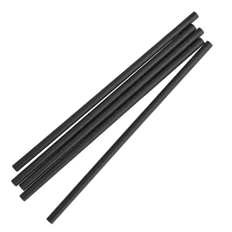 Op = Op Fiesta Compostable composteerbare papieren rietjes 210mm zwart Individueel verpakt (250 stuks)
