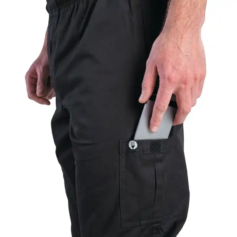 Chef Works unisex slim fit cargo broek zwart L Hoge Kwaliteit