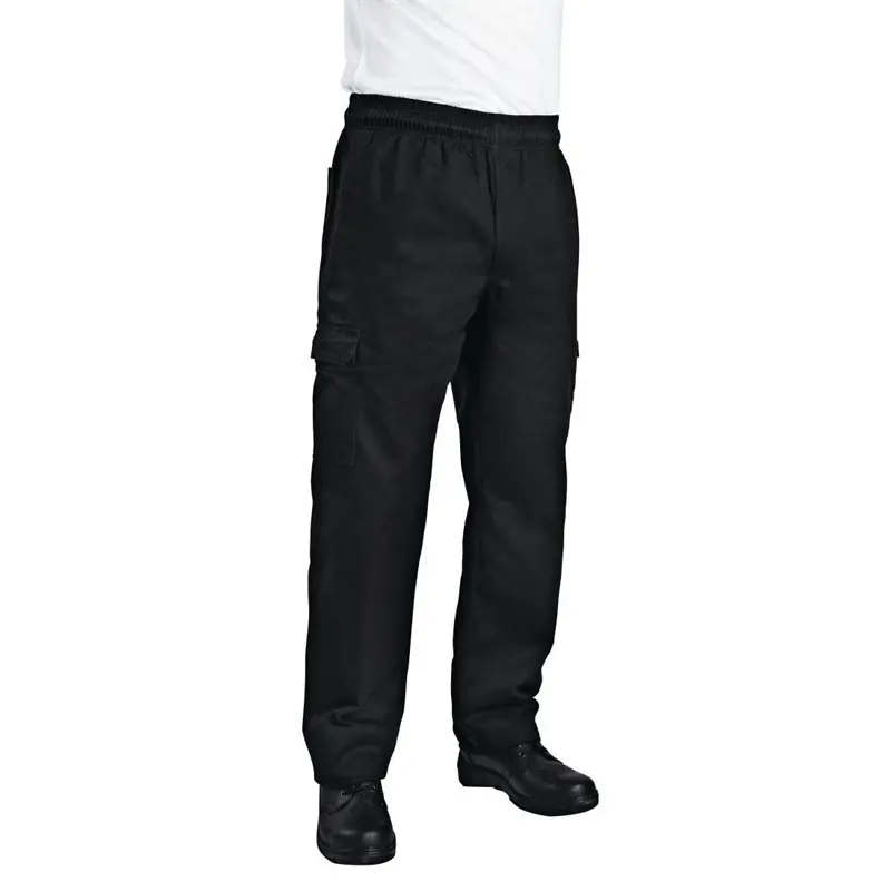 Chef Works unisex slim fit cargo broek zwart M Actieprijs