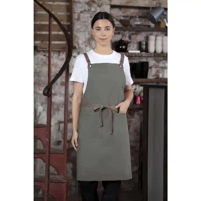 Laatste Versie Soutside katoenen halterschort khaki