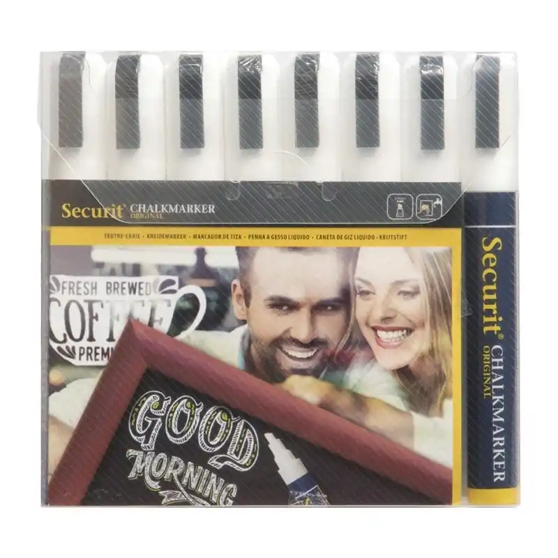 Koopje Securit set wisbare krijtstiften 6mm wit