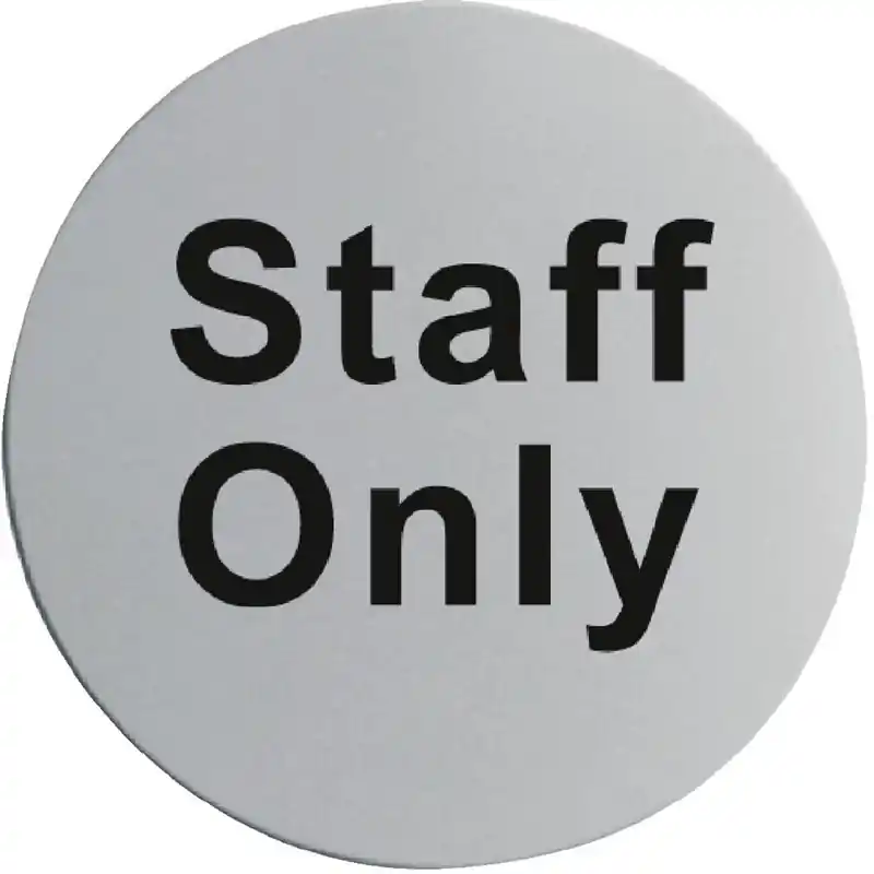 Beperkte Voorraad Staff Only RVS deurbord