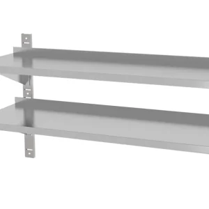 Dubbel verstelbare wandplank, met twee stalen beugels - 1000x300x(h)600mm Beperkte Voorraad