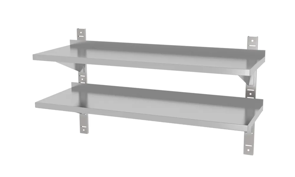 Dubbel verstelbare wandplank, met twee stalen beugels - 1000x300x(h)600mm Beperkte Voorraad