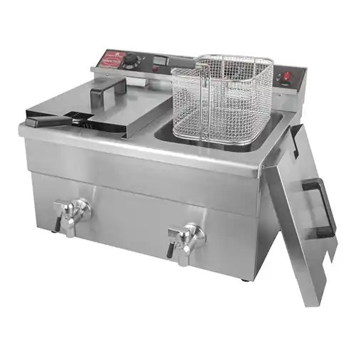 Favoriet Dubbele Friteuse - 2x 8 Liter - 2x 3.5 kW - 578x437x(H)418mm