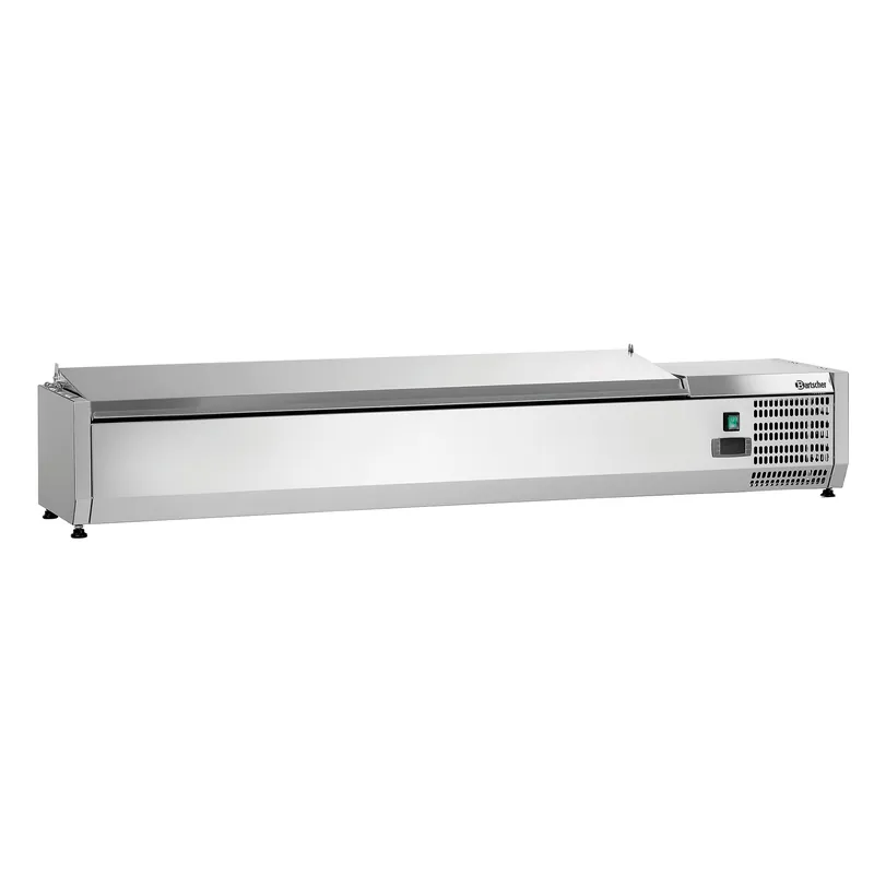 Opzetkoelvitrine 7x 1/4GN - 1500x335x(h)290mm Dagaanbieding