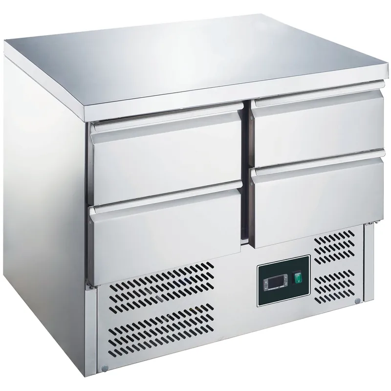 Gekoelde werkbank met laden, model ES 901 S/S TOP 0/4 Voordeelprijs