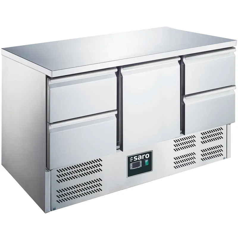 Express Levering SARO Gekoelde werkbank, deur +lades, ES 903 S/S TOP 1/4