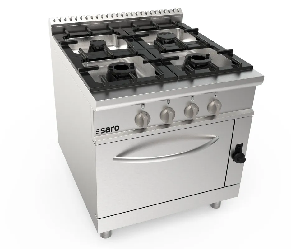 SARO Gasfornuis + gasoven 4 pits LQ - model LQ / CUG4NG Flitsaanbieding