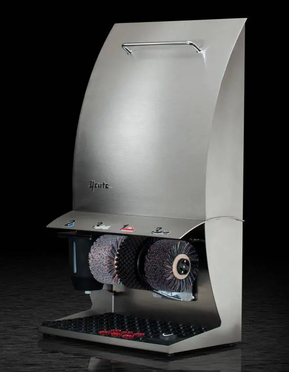 Betaalbaar Schoenpoetsmachine Elégance Couleur Plus - 3 Borstels - Staal - Zwart - 500(l)x300(d)x860(h)mm