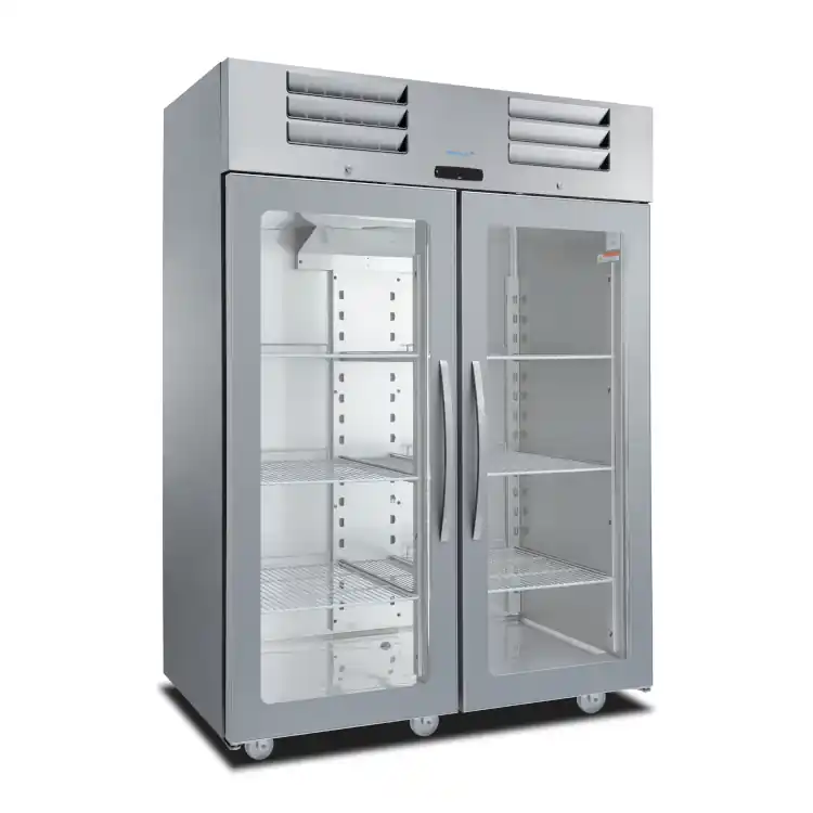 Laatste Kans Marecos Excel line roestvrijstalen GN 2/1 koeling met glasdeur 1400 liter- geforceerd gekoeld