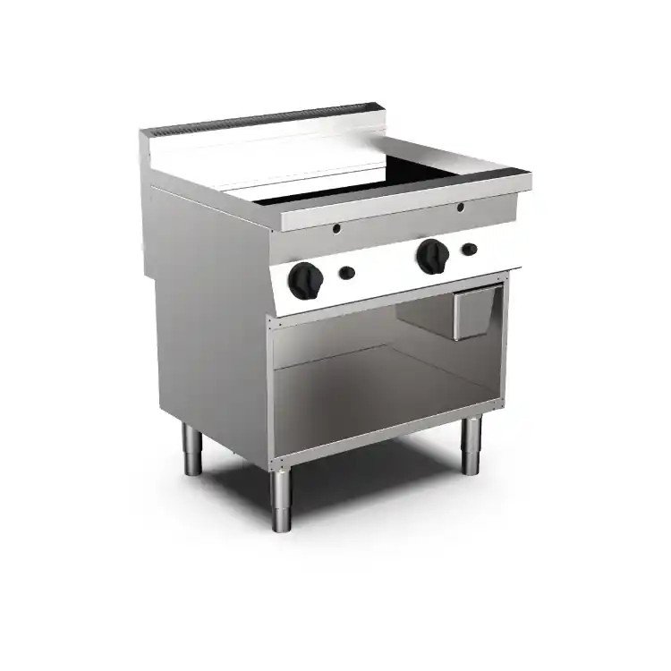 Bestel Nu Mareno M0-700 line elektrische bakplaat 80cm- 2/3 glad en 1/3 geribbeld verchroomde bakplaat