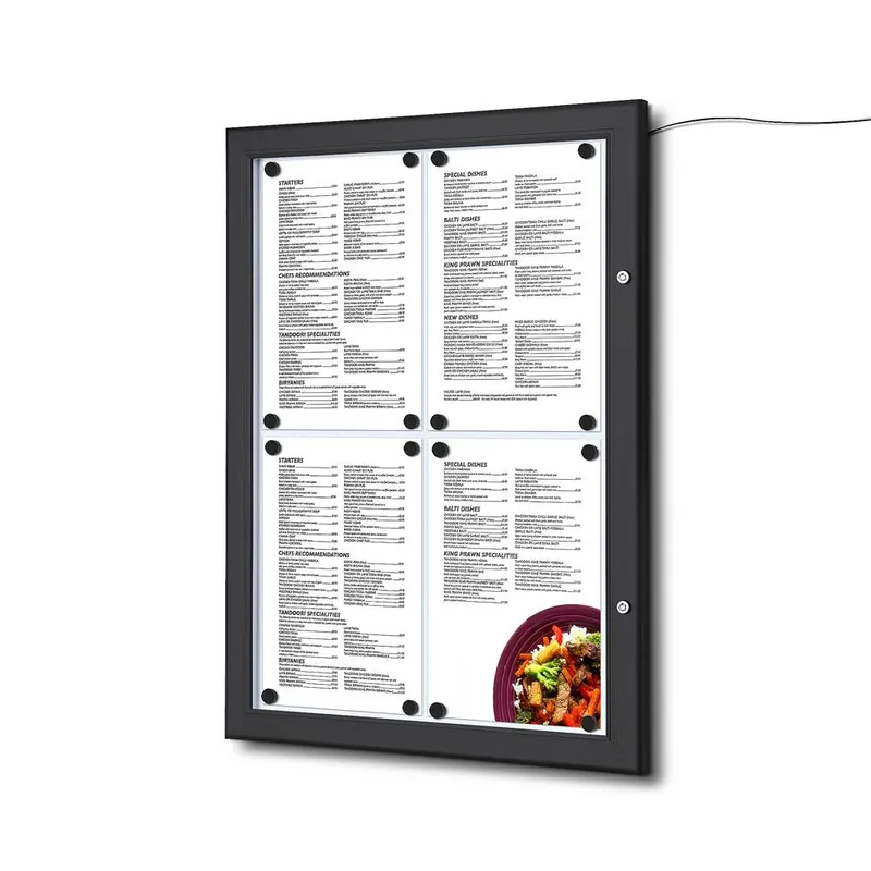 Fabrieksprijs Zwart Outdoor Menu 4 x A4 Zwart LED verlicht