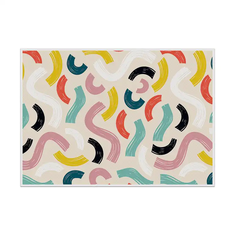 Placemat Set van 6 Stuks Kleurrijke Vormen 4 Gratis Retour