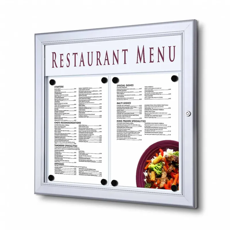 Outdoor Menu Case 2 x A4 Aluminium Laatste Versie