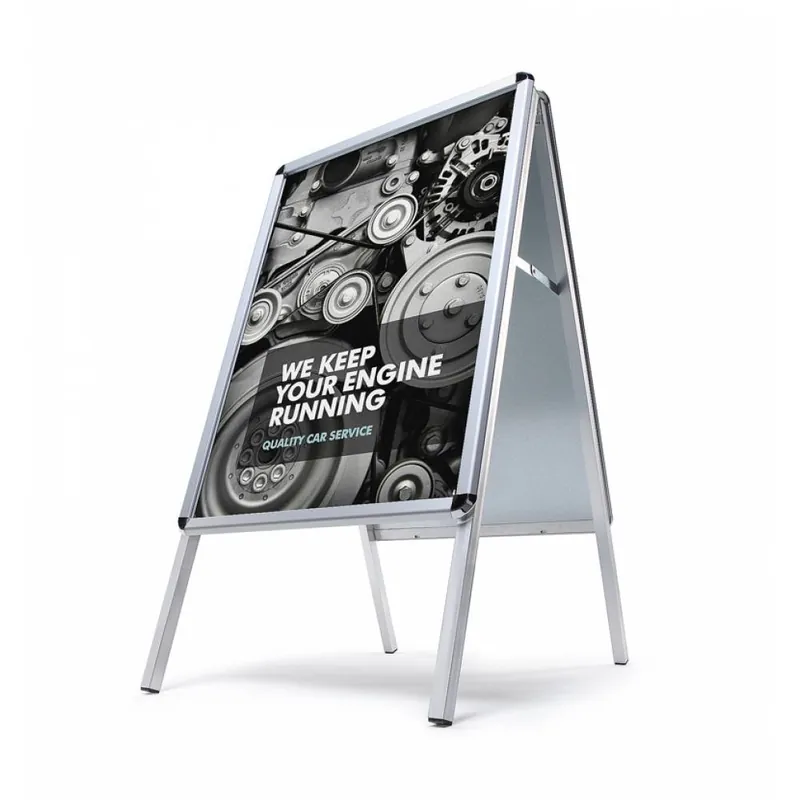 Stoepbord Aluminium Ronde Hoeken A2 Op = Op
