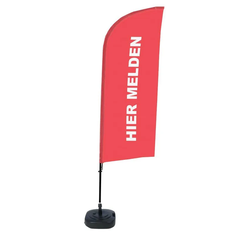 Beachflag Complete Set Hier Melden Rood Snelle Levering