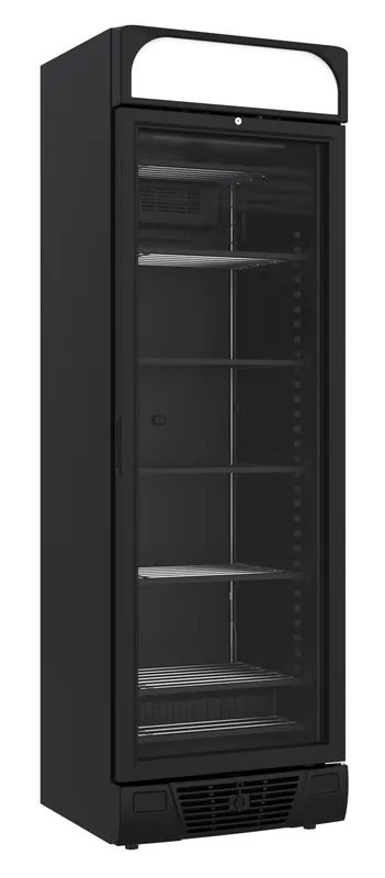 VRIESKAST 1 GLASDEUR ZWART 382L - 640x670x(H)2058mm Laatste Versie