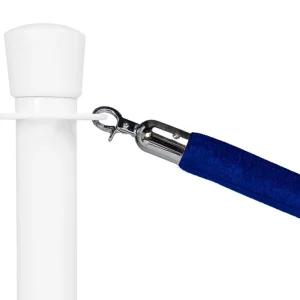 Afzetkoord Standaard Velours Blauw - Lengte 150cm Chroom Dagaanbieding