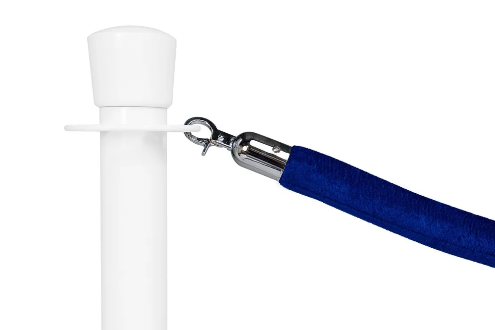 Afzetkoord Standaard Velours Blauw - Lengte 150cm Chroom Dagaanbieding
