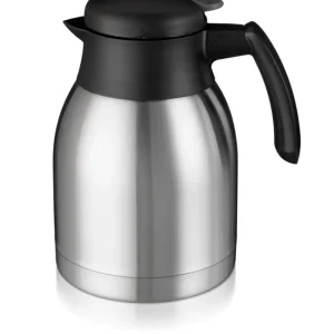 Dubbelwandige Thermoskan 1,5 Liter - RVS + Zwart Aanbieding