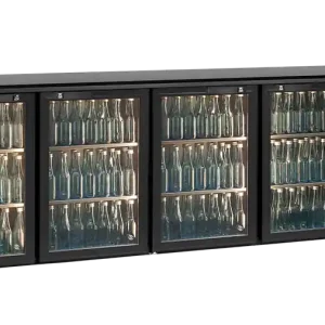 Superprijs Flessenkoeling 4 Glasdeuren Antraciet - Gamko E3/2222GMU84 - 2542x512x(H)840/860-880 mm