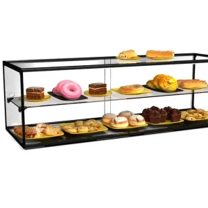 Meest Verkocht Neutrale Vitrine Met LED - Niet Gemonteerd - 2 Verdiepingen - 920x330x(H)315mm