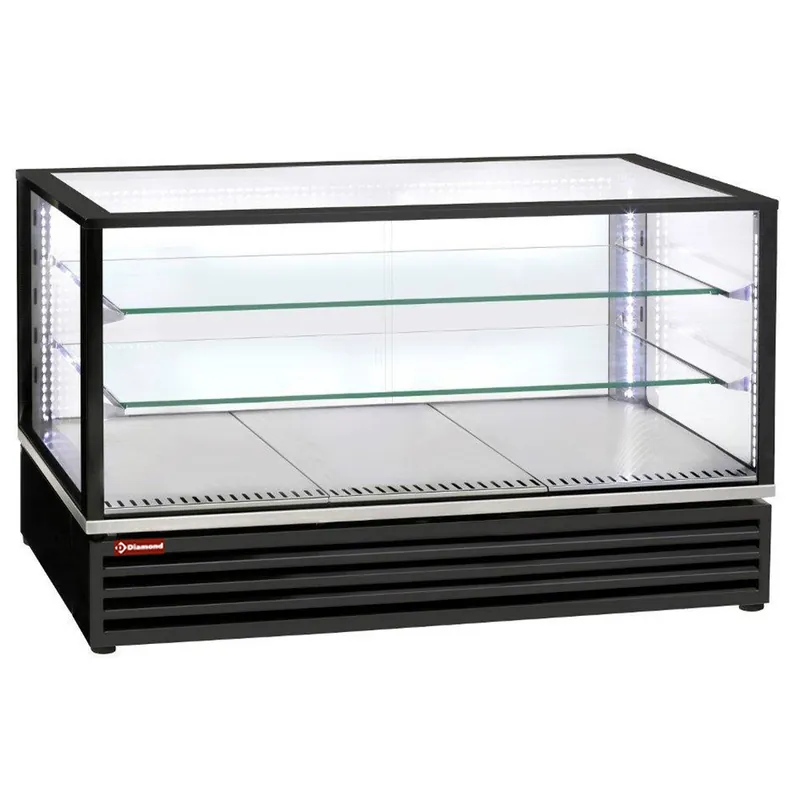 Gratis Retour OUTLET Koelvitrine Tafelmodel Led Licht - Zwart - 3 niveau's - 1185x650x(h)735mm 1012057