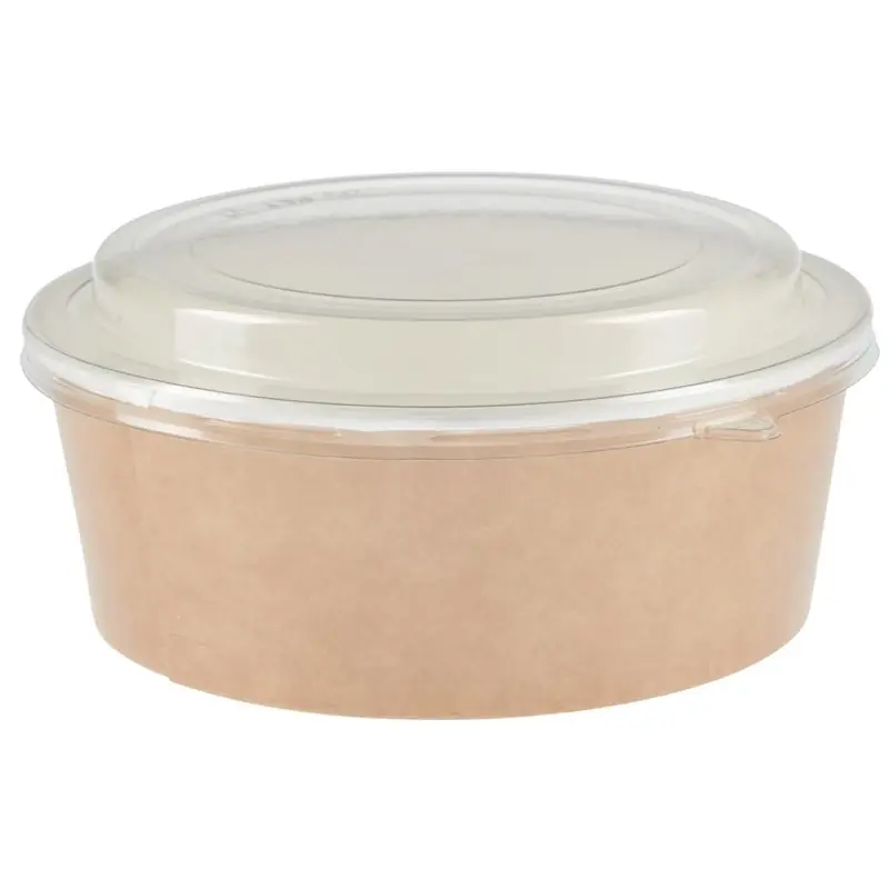 Kraft Saladebak met Deksel 1300ml - 150 Stuks Favoriet