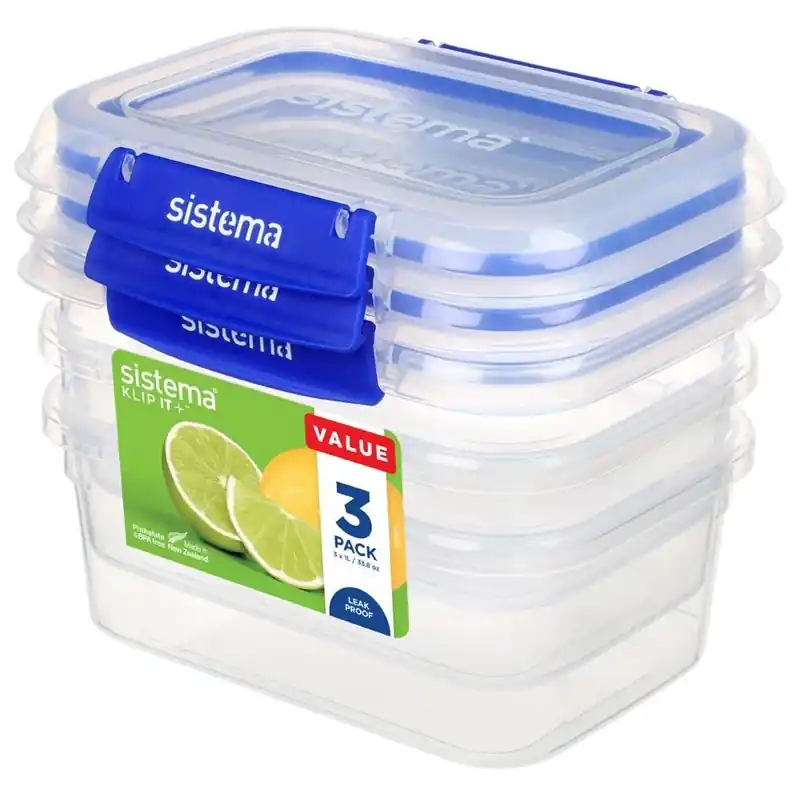 Klip-It Plus Vershouddoos 1 Liter - Set 3 Stuks Aanbieding