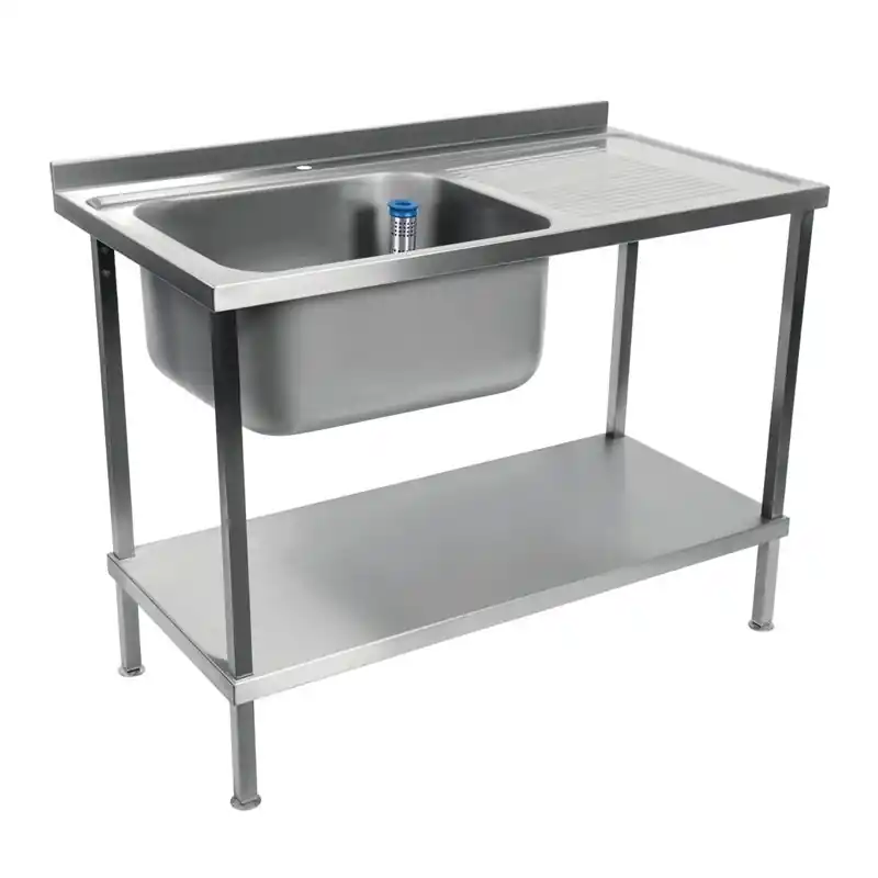 Gecertificeerd RVS Spoeltafel 1 Spoelbak Links - 1200x600x(H)900mm