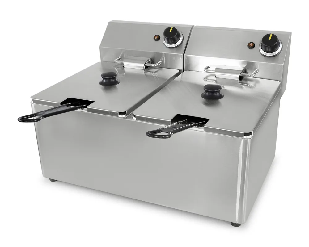 Friteuse elektrisch - 2x8L - 7kW Populair