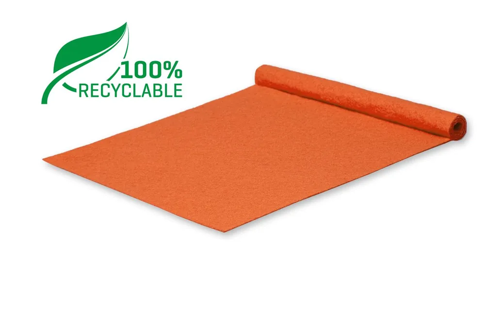 Tokyo Recycle loper oranje - Beschermende folielaag - 5x 1 meter Uitverkoop
