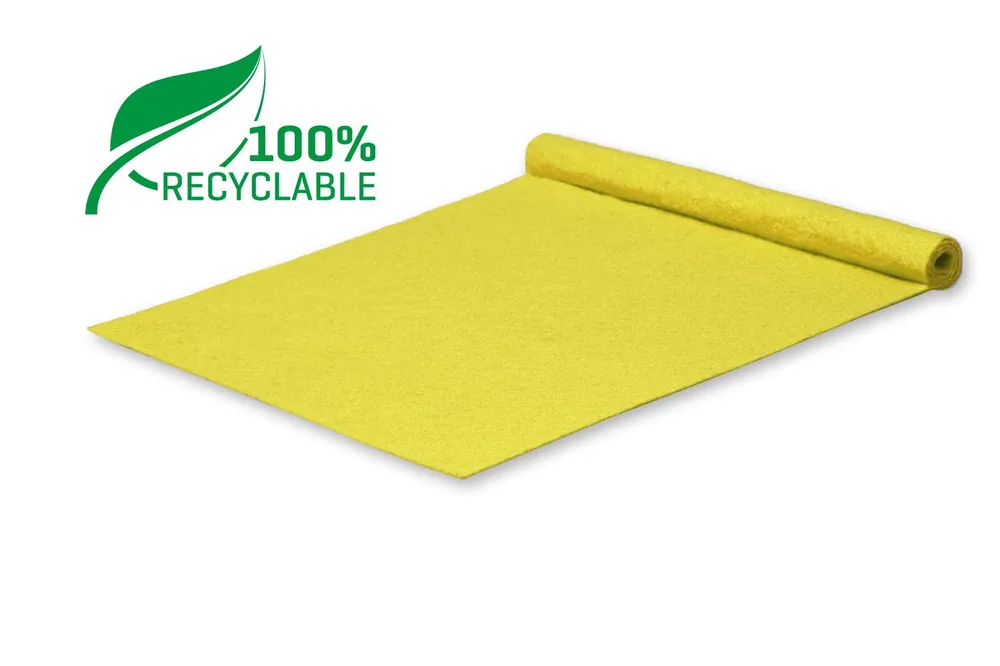 Tokyo Recycle loper kanariegeel - Beschermende folielaag - 5x 2 meter Betrouwbaar