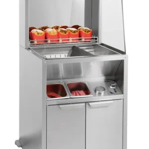 Gratis Retour Mobiel Frites Uitgifte- en Warmhoudstation 600 - Dubbel Verwarmd - 600x700x(H)1600mm