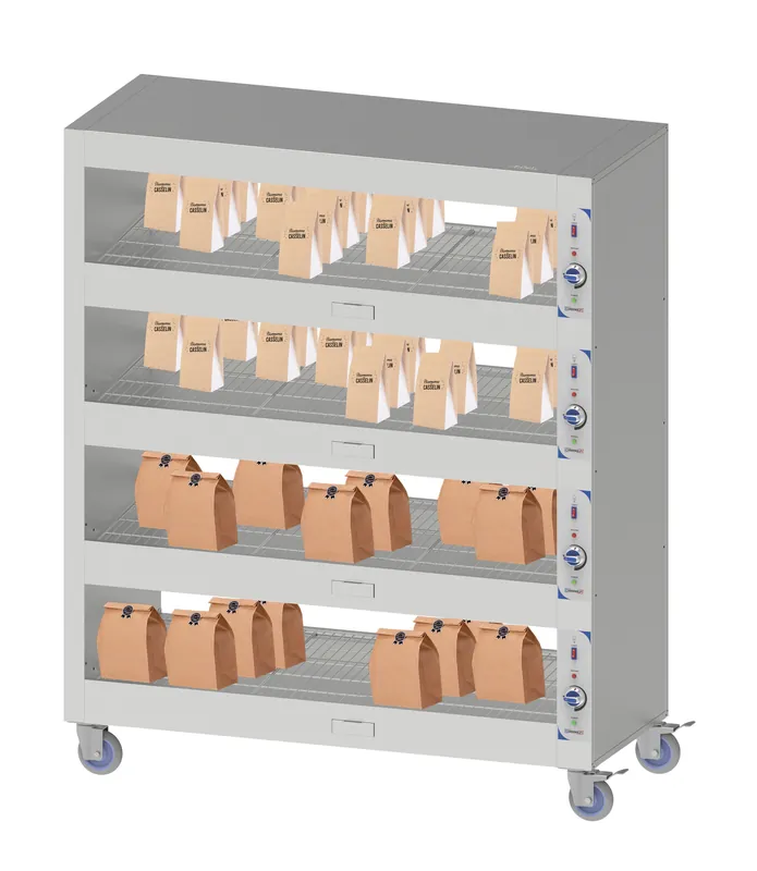 Mobiele Verwarmde Etagère 180 - 1800x630x(H)1788mm - 400V Dagaanbieding