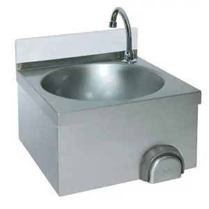 Dagaanbieding RVS wasbak met kraan - 400x400x(h)235mm