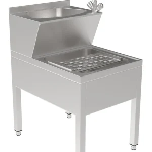 Beperkt Aanbod RVS handwasbak met gootsteen - 500x700x(h)850mm