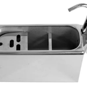 Premium IJslepel spoelbak met kraan - 380x120x(h)150mm - Incl. waterafvoergat, wateraansluiting en standpijp
