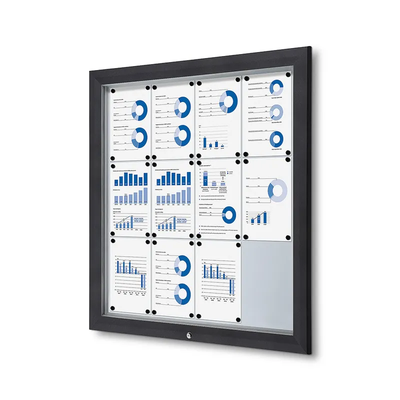 Vergrendelbaar notitiebord outdoor - Met gasveer 12x A4 - Antraciet Dagaanbieding