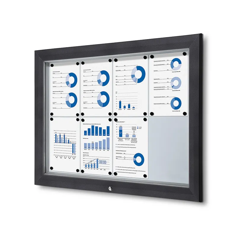 Must-Have Vergrendelbaar notitiebord outdoor - Antraciet 8x A4