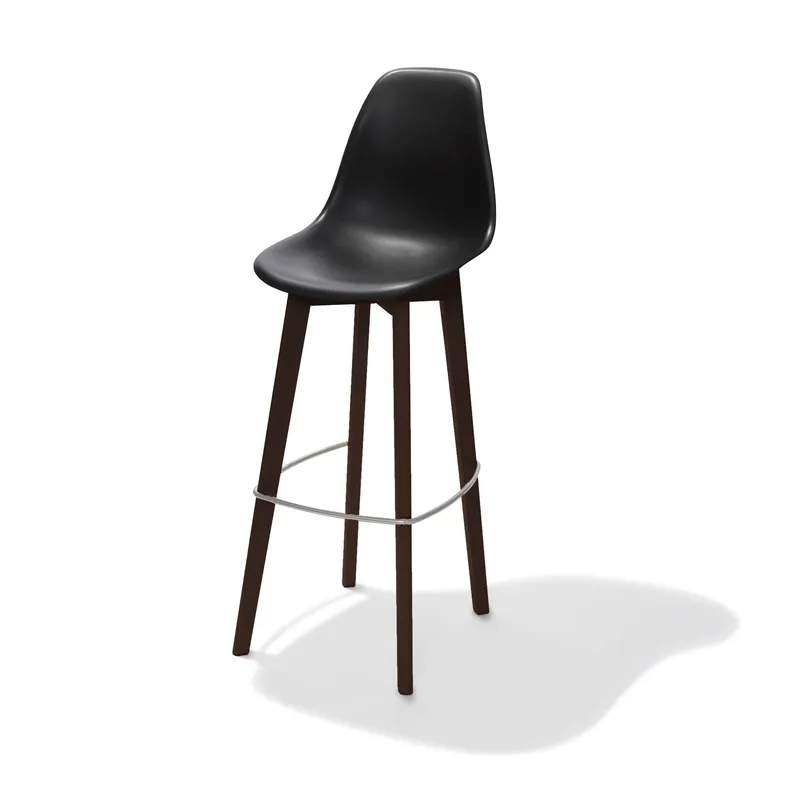 Dagaanbieding Keeve stapelbare barkruk zwart - Donkerbruin frame