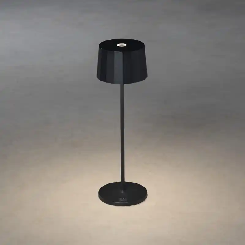 Positano mat zwart - LED buitenlamp - USB oplaadbaar - 35x11cm Korting