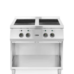 Inductiekookplaat 4 kookzones - 17kW/400V - 800x700x(h)870mm Direct Verzonden