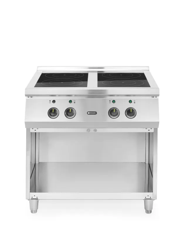 Inductiekookplaat 4 kookzones - 17kW/400V - 800x700x(h)870mm Direct Verzonden