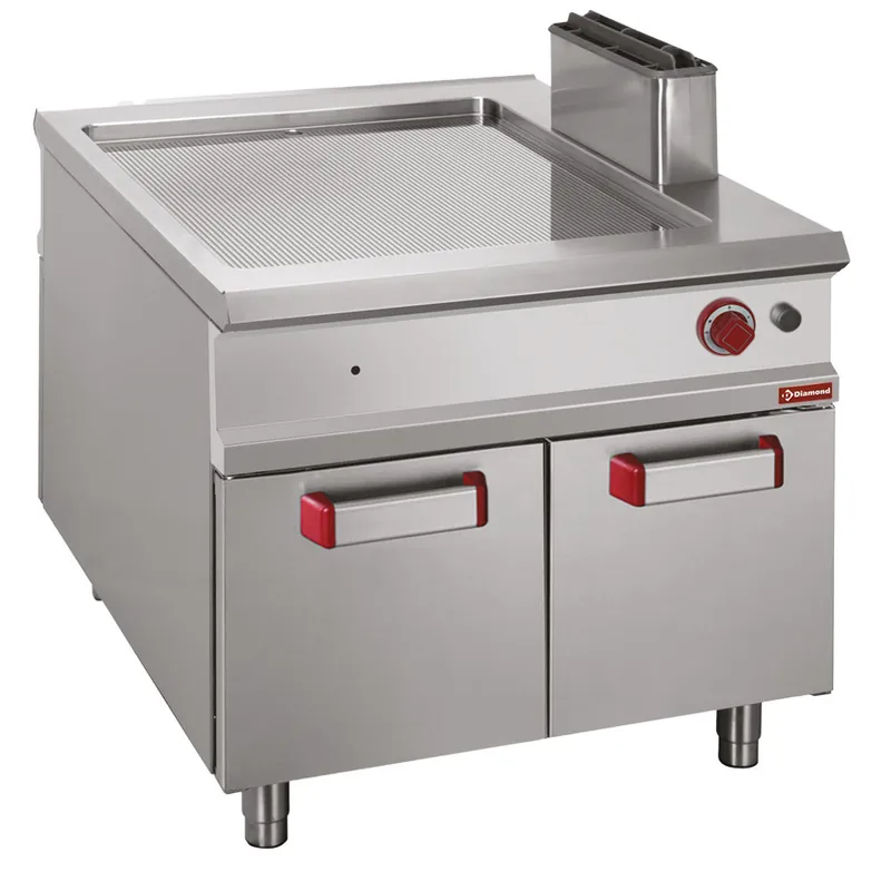 Uitverkoop Pass-Through bakplaat gas met onderkast - Geribt - 900x1100x(h)850mm
