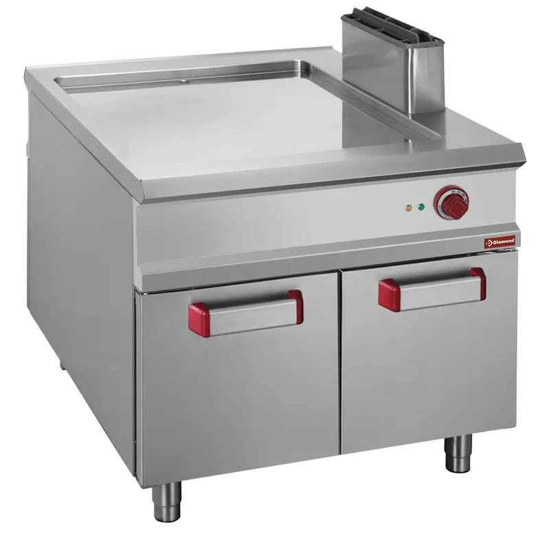 Pass-Through bakplaat elektrisch met onderkast - Glad - 900x1100x(h)850mm. Voordeelprijs